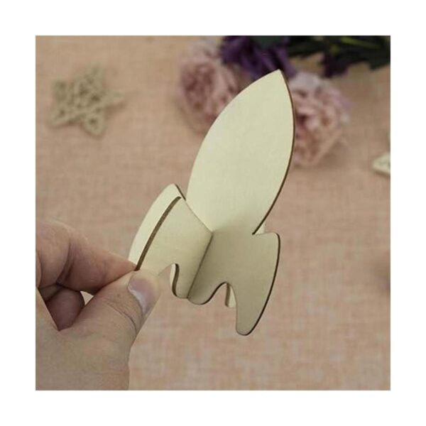 JANOU 12 Sets Rocket 3D madera de madera sin terminar