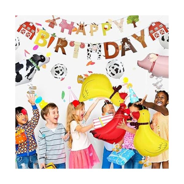 Juego de fiesta de cumpleaños de animales de granja telón_6