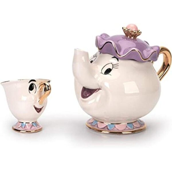 Taza de tetera de la Bella y la Bestia de dibujos_1