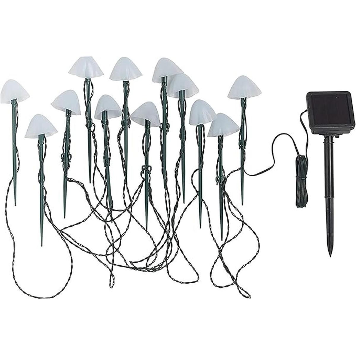 Tira de luces solares de 12 pies 12 luces LED para