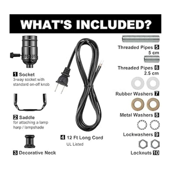Kit de reconexión de lámpara cable a juego de 12 pies_2