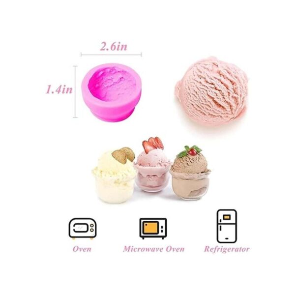 4 moldes para hacer velas 3D forma de bola de helado