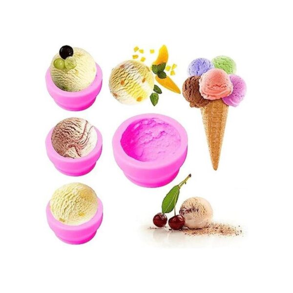 4 moldes para hacer velas 3D forma de bola de helado