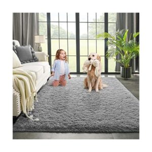 Kimicole Alfombra de área gris para dormitorio sala de_1