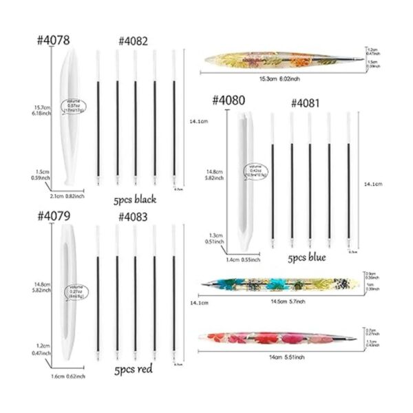 Kit de 22 moldes de silicona para bolígrafo estilográfico_2