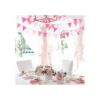 Kit de guirnalda de banderín de tela rosa fuerte de 32
