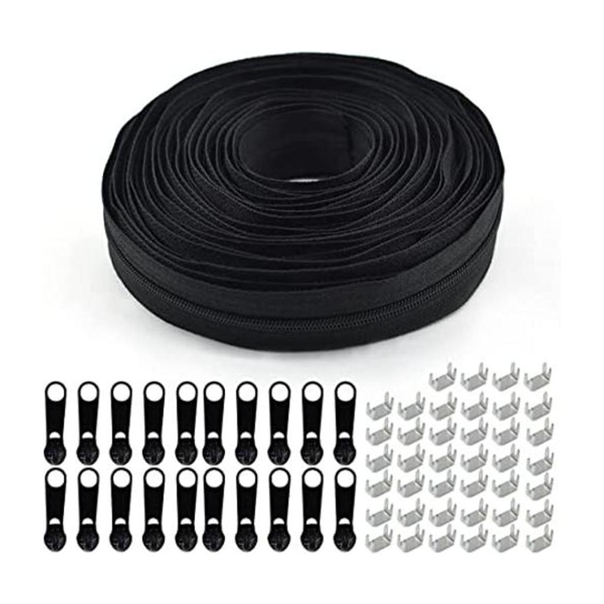 3 Rollo de cremallera de nailon de 10 yardas para coser