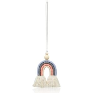 1 pieza de macramé arco iris colgante de coche Boho_1