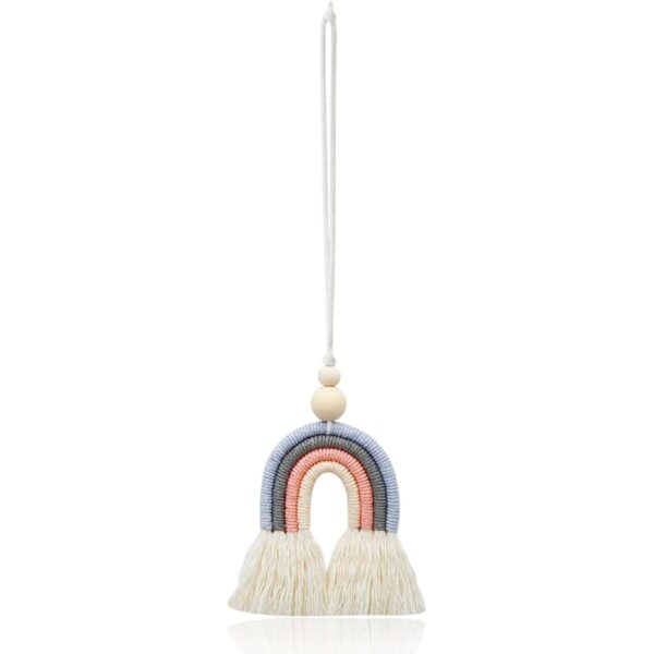 1 pieza de macramé arco iris colgante de coche Boho_1