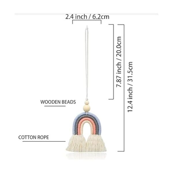 1 pieza de macramé arco iris colgante de coche Boho_6