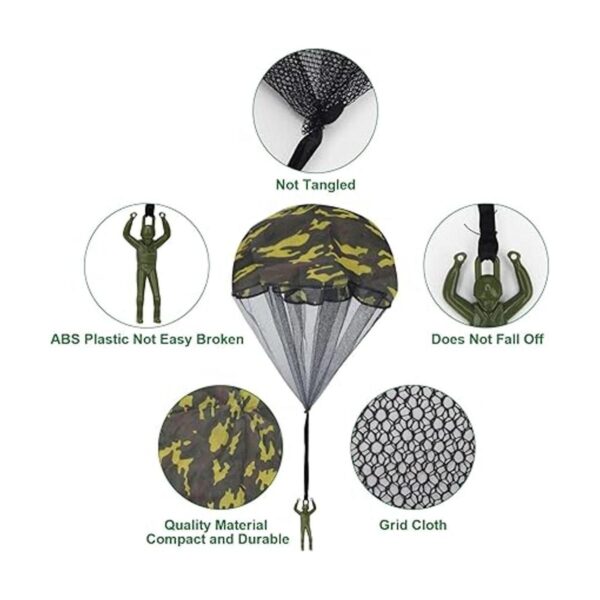 10 piezas de juguete de paracaídas de camuflaje Catcan