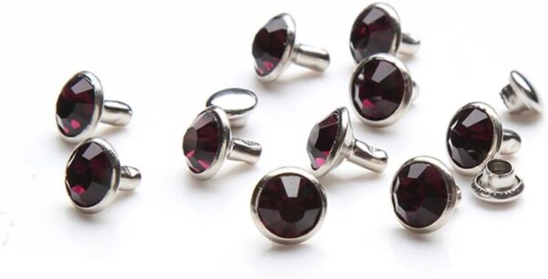 100 Sets Cz Colorido Cristal Remaches Color Plata Puntos_2