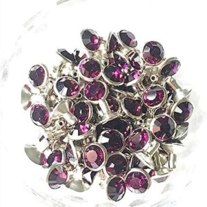 100 Sets Cz Colorido Cristal Remaches Color Plata Puntos_1