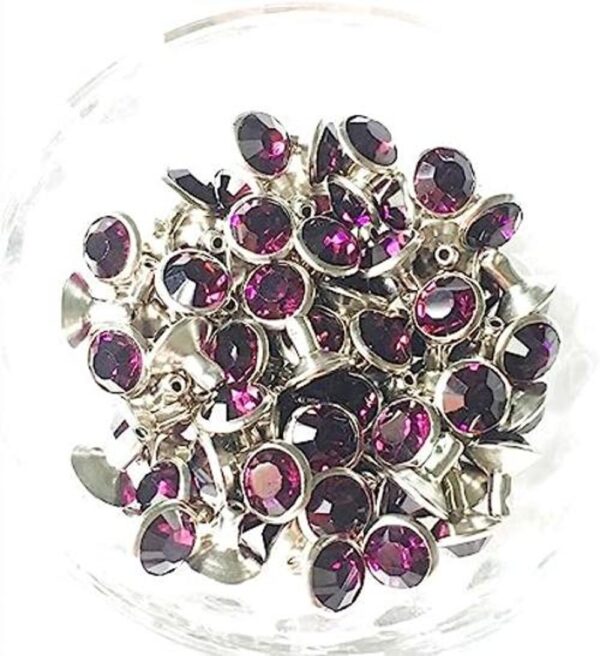 100 Sets Cz Colorido Cristal Remaches Color Plata Puntos_1