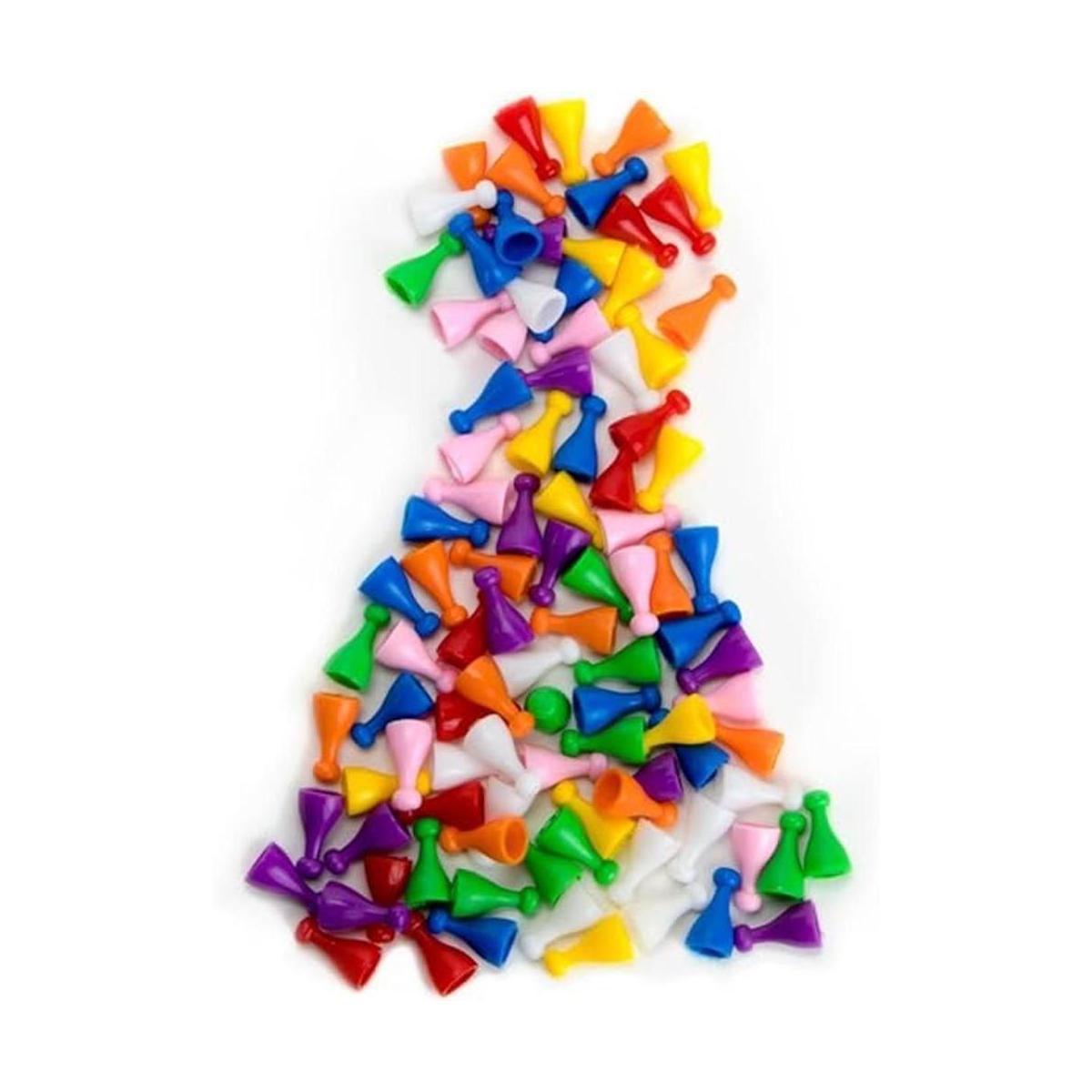 100 Assorted 25 mm Halma Juego Peones en 8 colores unos