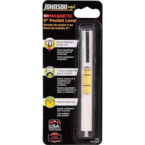 Johnson Level Tool 500 Nivel de bolsillo con pastilla_2