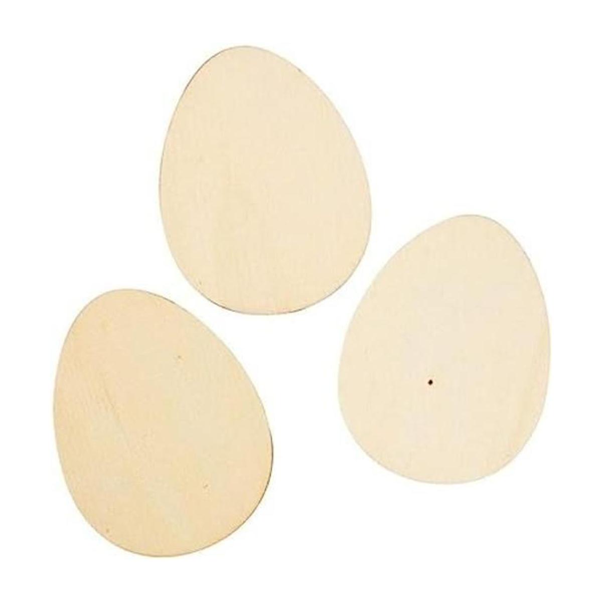 Juego de 12 recortes de huevos de Pascua de madera sin
