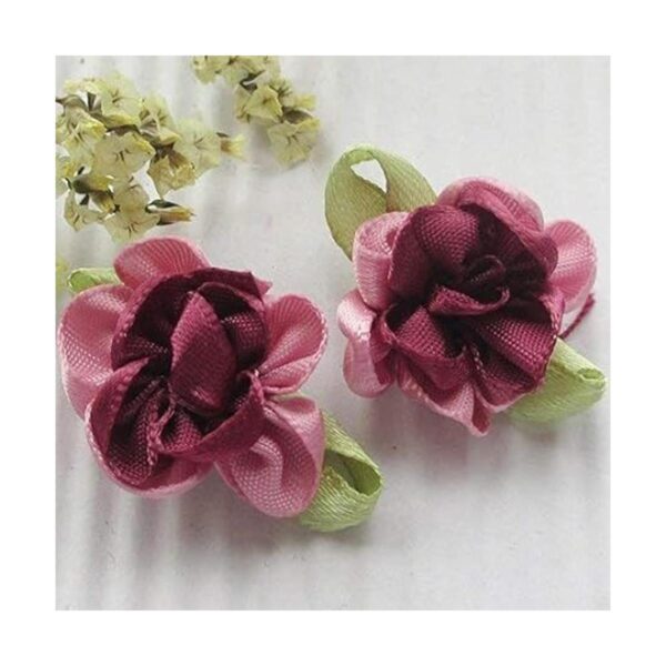 Chenkou Craft Cinta de satén de 2 tonos lazo de flores_2