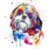 Zimal Shih Tzu Pegatinas de diamante con bordado de