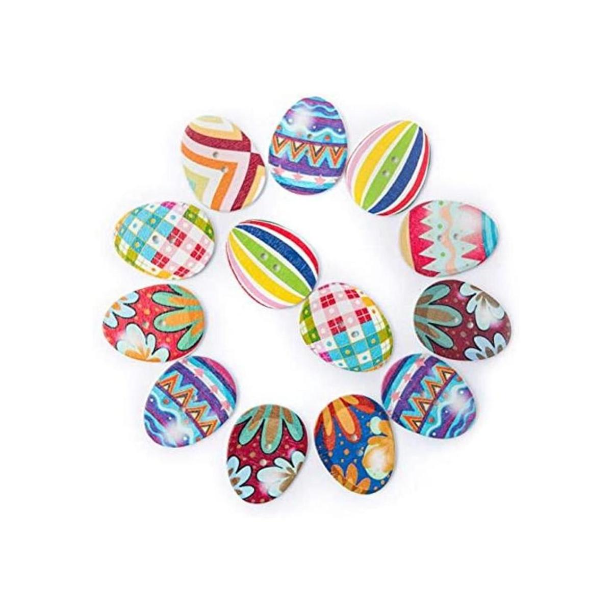 100 botones de madera para huevos de Pascua con 2 agujeros