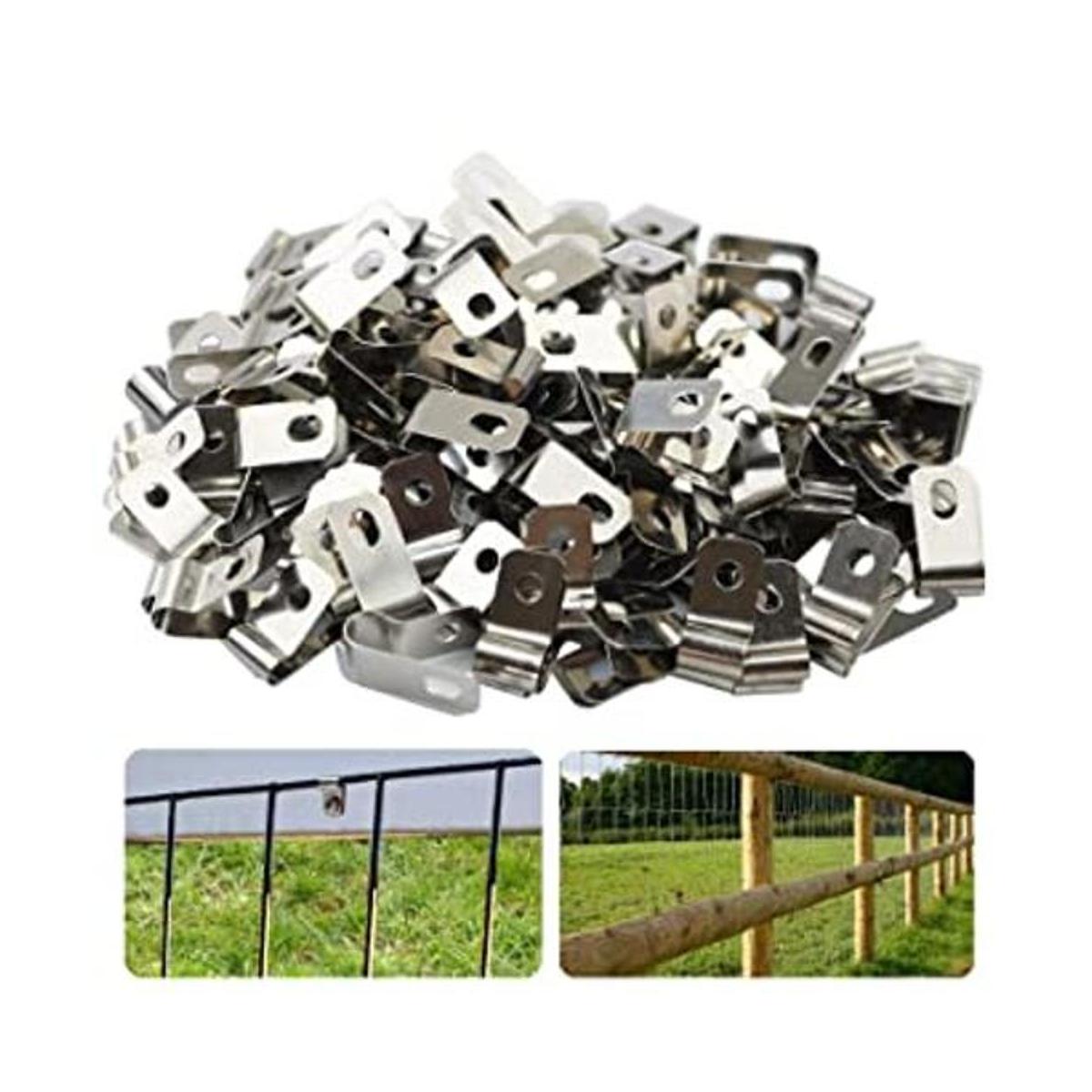 100 abrazaderas de alambre para valla agrícola clips de