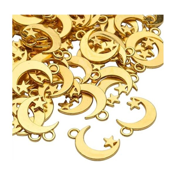 100 colgantes de aleación de oro con estrellas de luna y_4