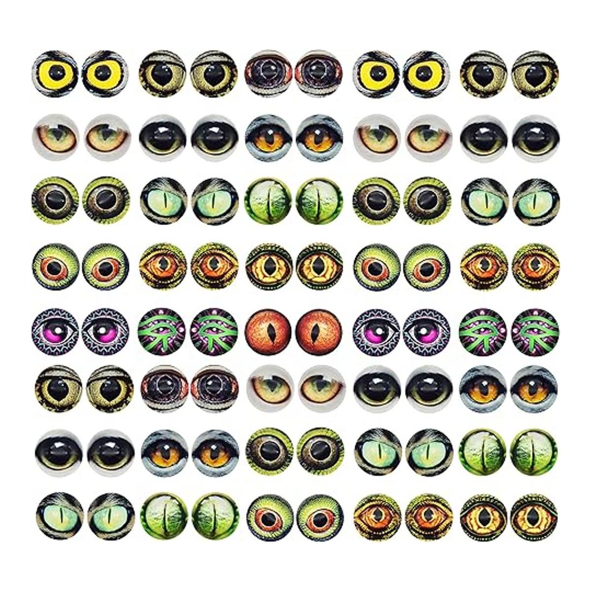 100 piezas de búho serpiente lagarto ojos de animal
