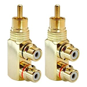 AAOTOKK Adaptador divisor RCA Y chapado en oro ángulo_1