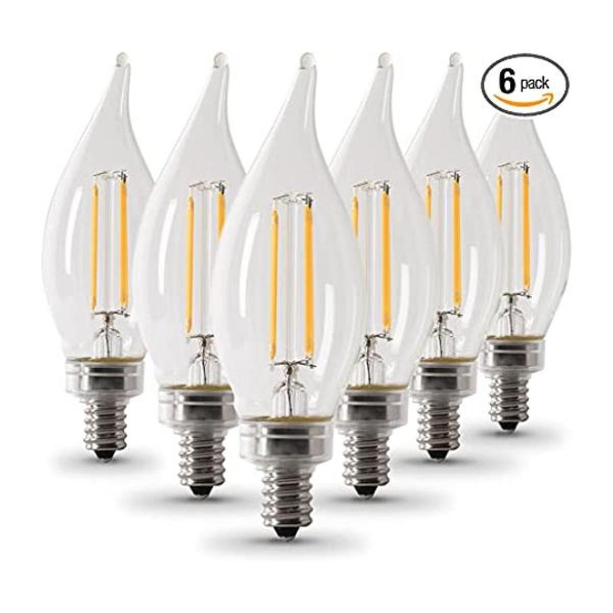 Bombilla LED decorativa de candelabro CA10 de color blanco