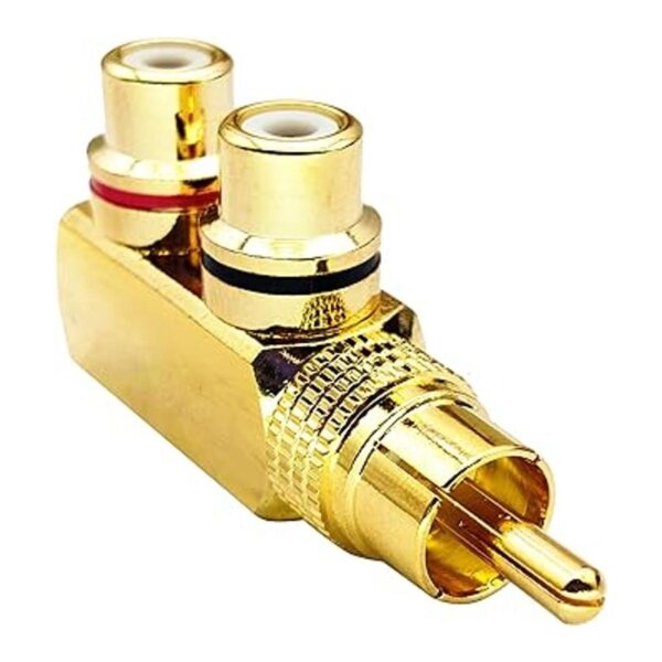 AAOTOKK Adaptador divisor RCA Y chapado en oro ángulo_3