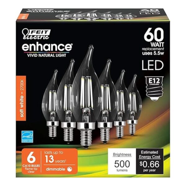 Bombilla LED decorativa de candelabro CA10 de color blanco_2