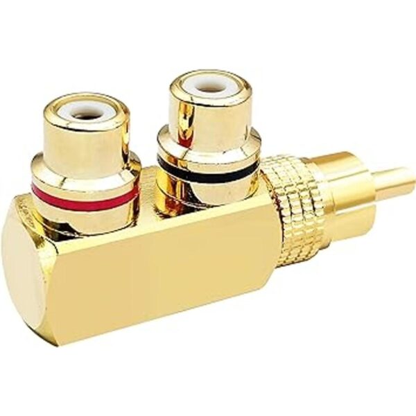 AAOTOKK Adaptador divisor RCA Y chapado en oro ángulo_4