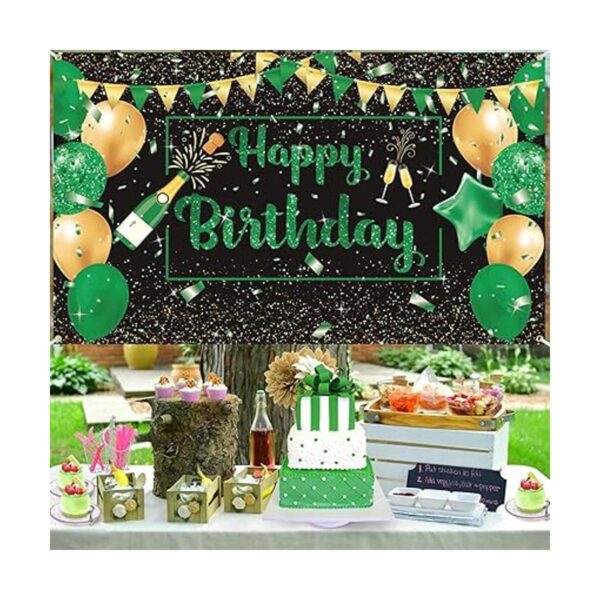Bandera de decoración de fiesta de cumpleaños verde