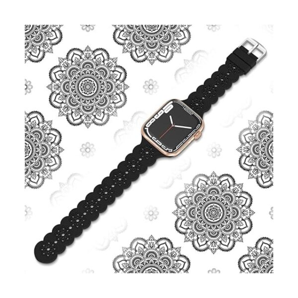 Correa de silicona floral compatible con correas de Apple_3