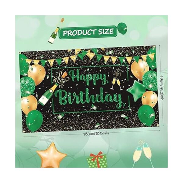 Bandera de decoración de fiesta de cumpleaños verde