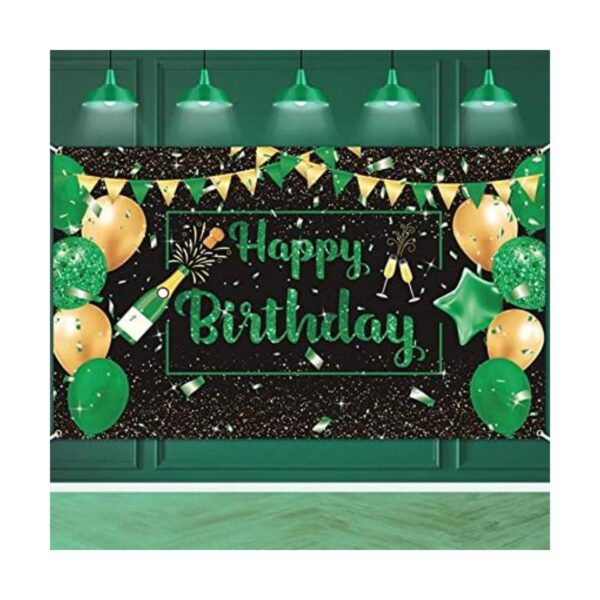 Bandera de decoración de fiesta de cumpleaños verde