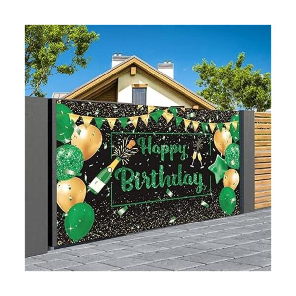 Bandera de decoración de fiesta de cumpleaños verde