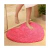 JAIJY Tapete de baño de felpilla en forma de corazón rosa_1