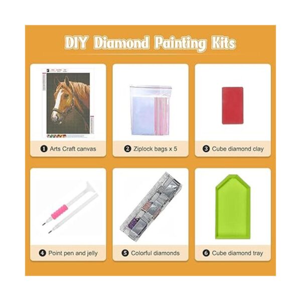 NAIMOER Kits de pintura de diamantes de caballo para_6