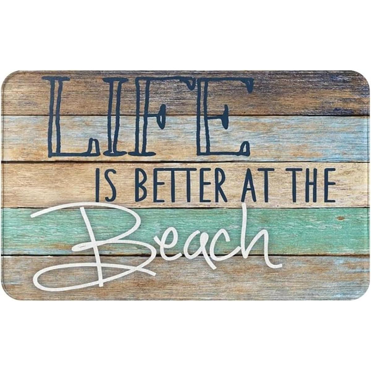 Life is Better at The Beach Alfombra de baño vintage