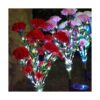 Abkshine Claveles artificiales rojos luces solares para_2