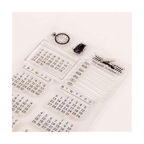Sellos transparentes de calendario de semana con_5