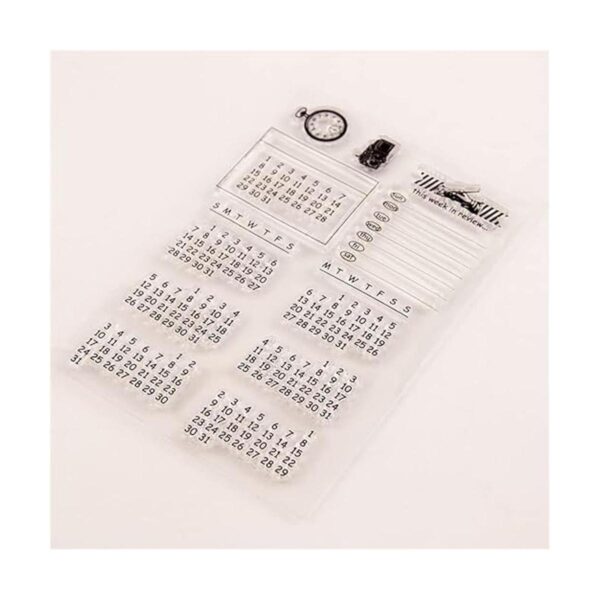 Sellos transparentes de calendario de semana con_4