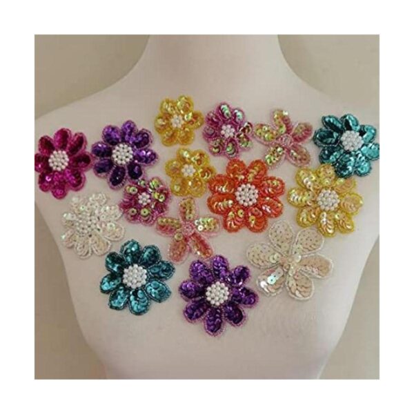 15 Lentejuelas Azar Girasoles Bordado Hierro En Apliques_1