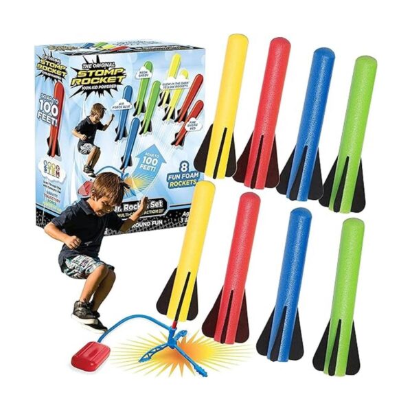 Stomp Rocket El lanzacohetes junior original 8 cohetes de_1