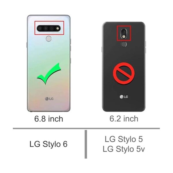 Osophter Funda para LG Stylo 6 transparente con esquinas_2