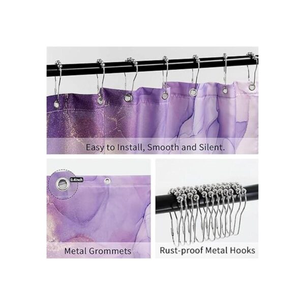 Gibelle Cortina de ducha de mármol morado cortinas de