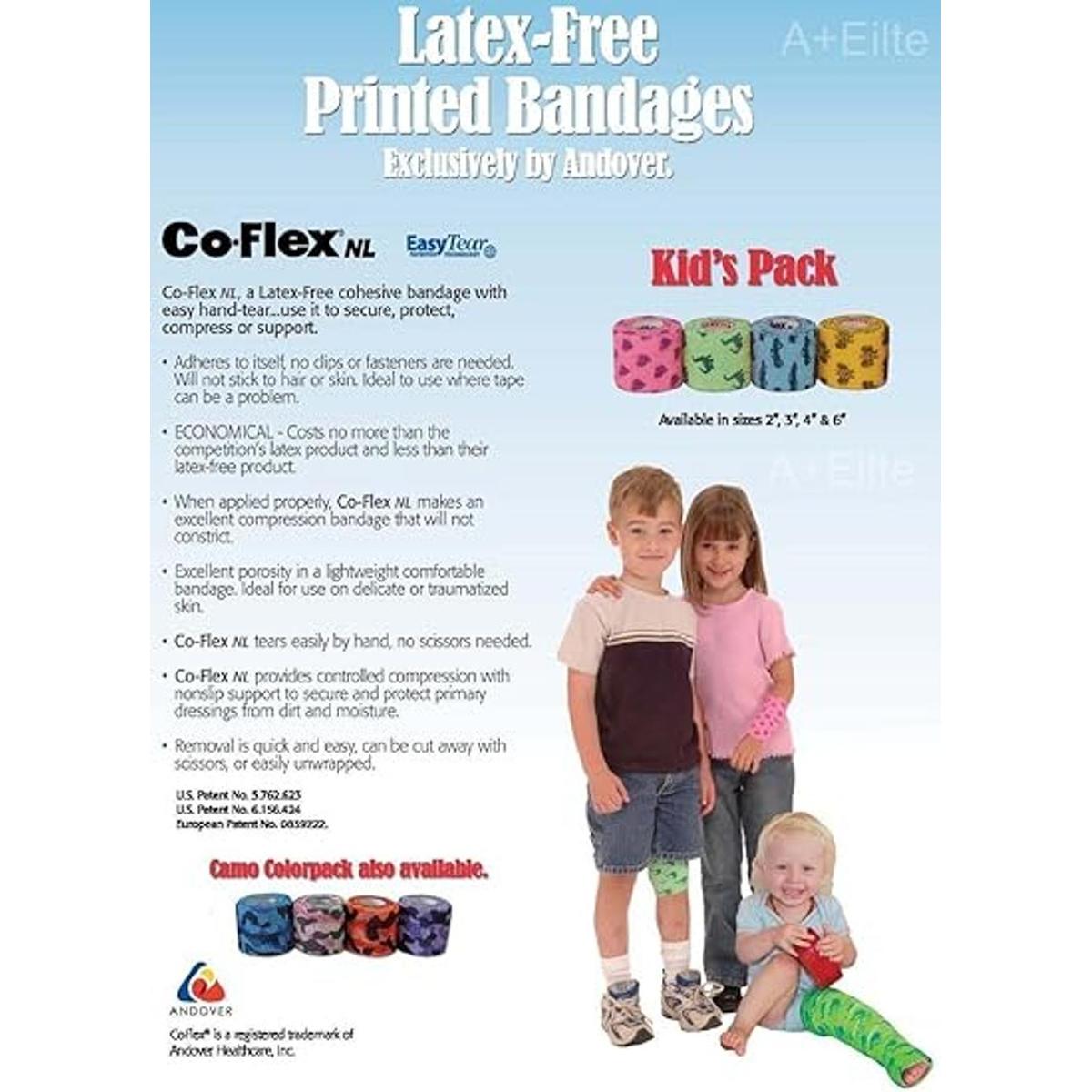 Andover COflex Pack NL Kids 2 X5yds 4Pack cohesivo