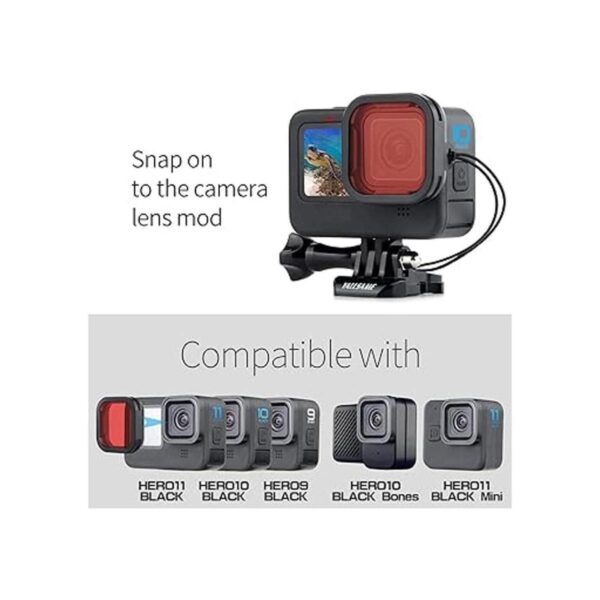 YALLSAME Filtro de buceo para GoPro Hero 11 10 9 negro con_2