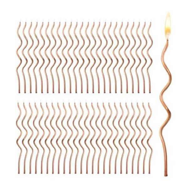 Velas metálicas para tarta de cumpleaños de oro rosa 5_1